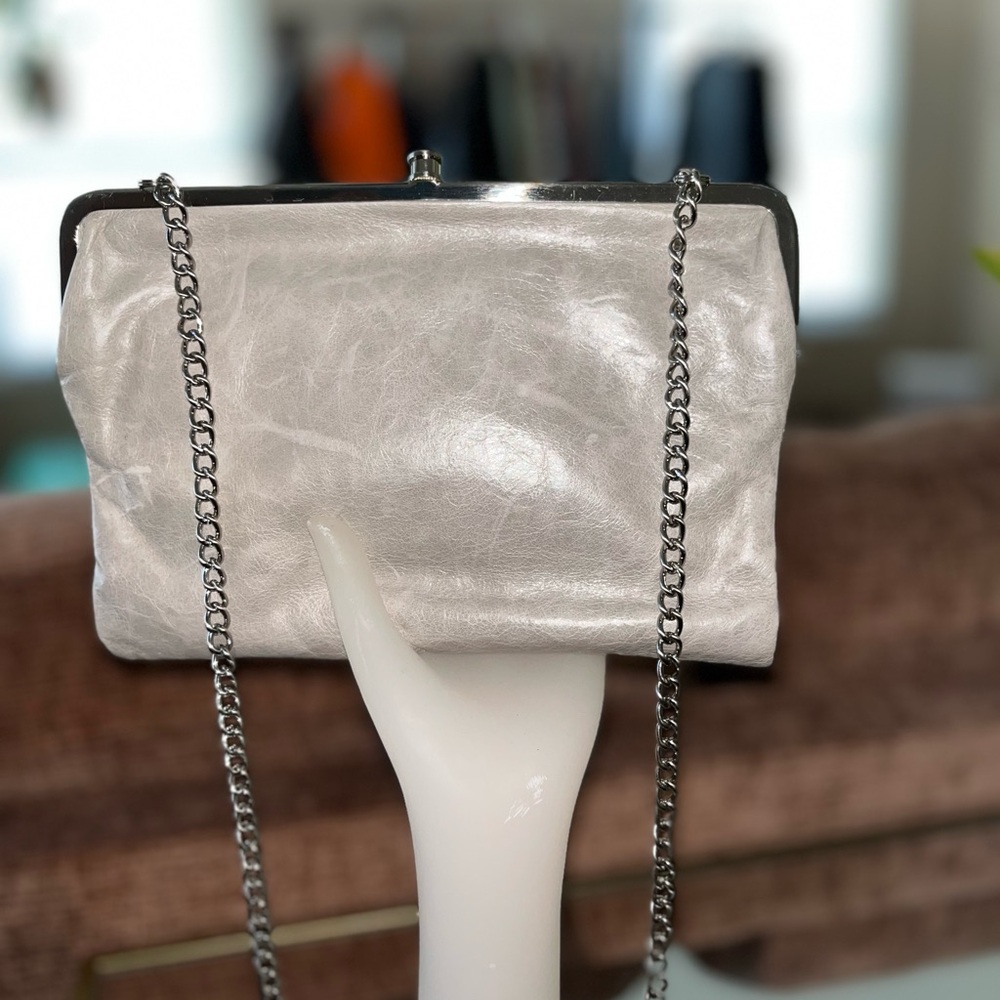 HOBO Metallic Silver Shoulder Bag